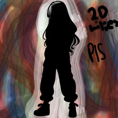 girl in baggy pants crop top and long hair