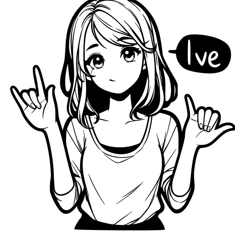 girl signing i love you in asl realistic