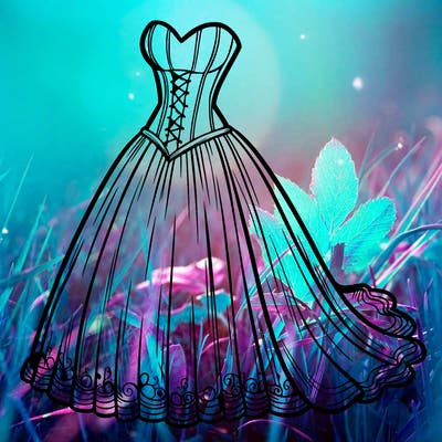 wedding dress-corset and a long and flowy skirt