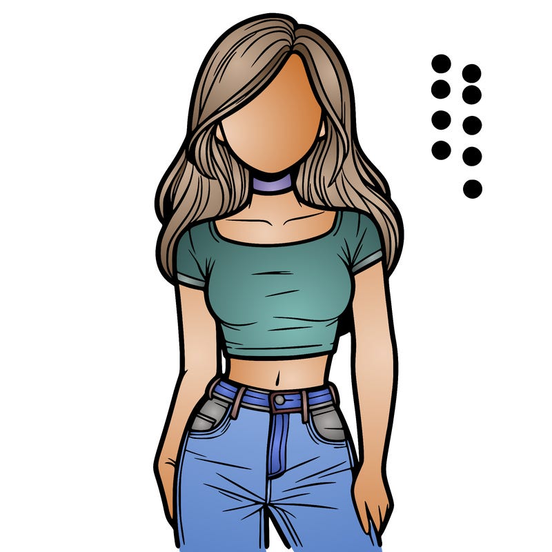 girl with a crop top and jeans