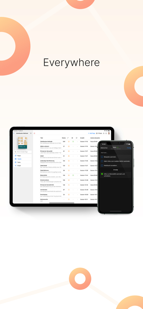 Hypernotes by Zenkit - Hypernotes by Zenkit app showing notes and tasks synced across iPad and iPhone screens