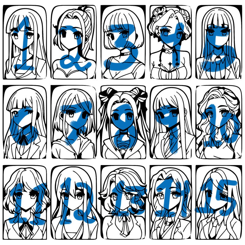 girls that look diffrent anime