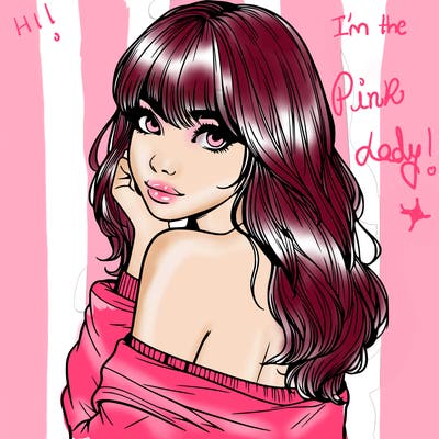 realistic girl with bangs looking over her shoulder