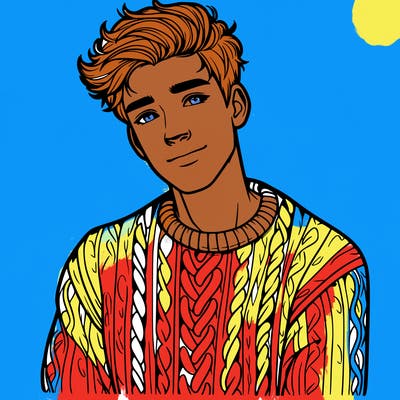 realistic guy with a beautiful jumper