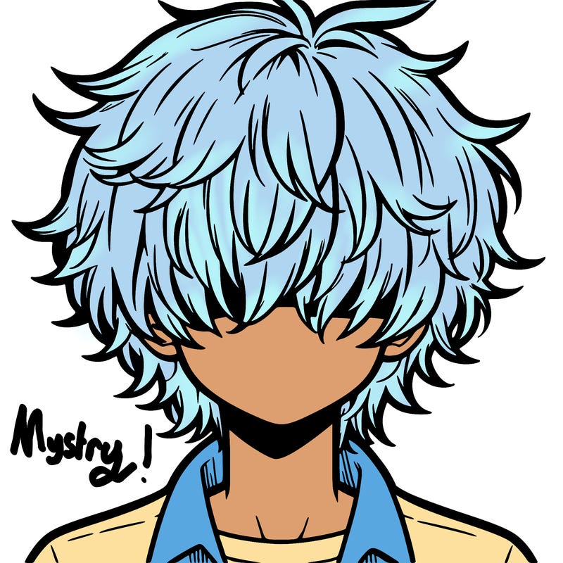 manga boy fluffy hair covering his eyes