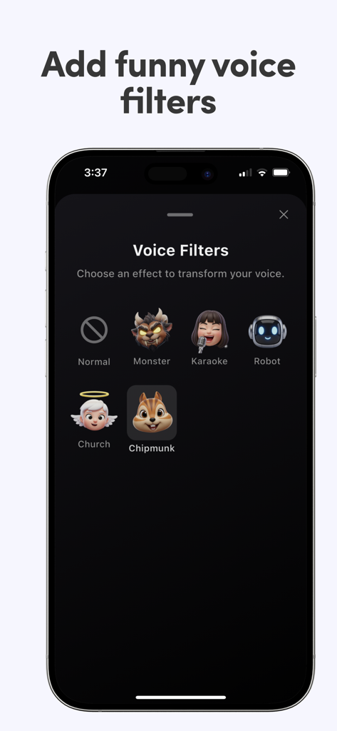Schermata delle impostazioni dell'app Microfono Bluetooth Live che mostra l'interruttore di riduzione del rumore e un equalizzatore a 3 bande per bassi, medi e alti