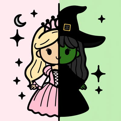 split princess and witch