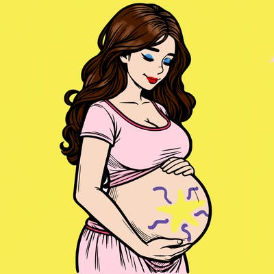 woman heavily pregnant realistic