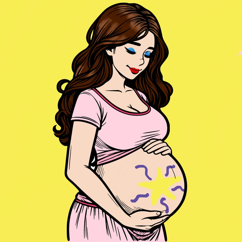 woman heavily pregnant realistic