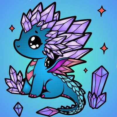 little cute crystal dragon