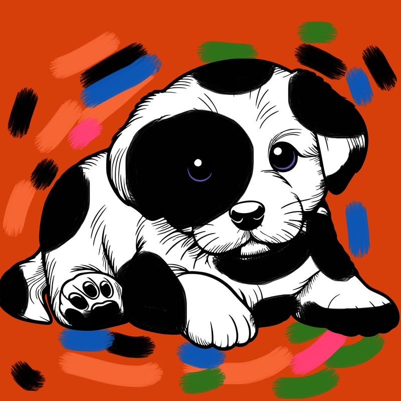 a cute realistic puppy