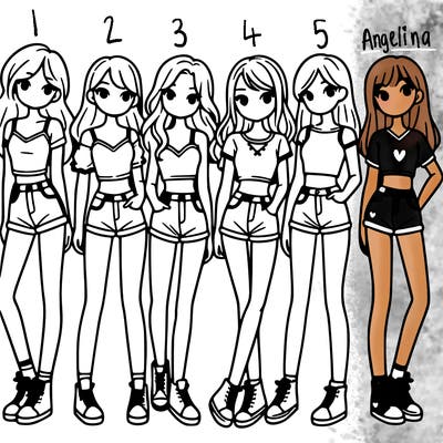 a group of girls wearing crop tops and shorts