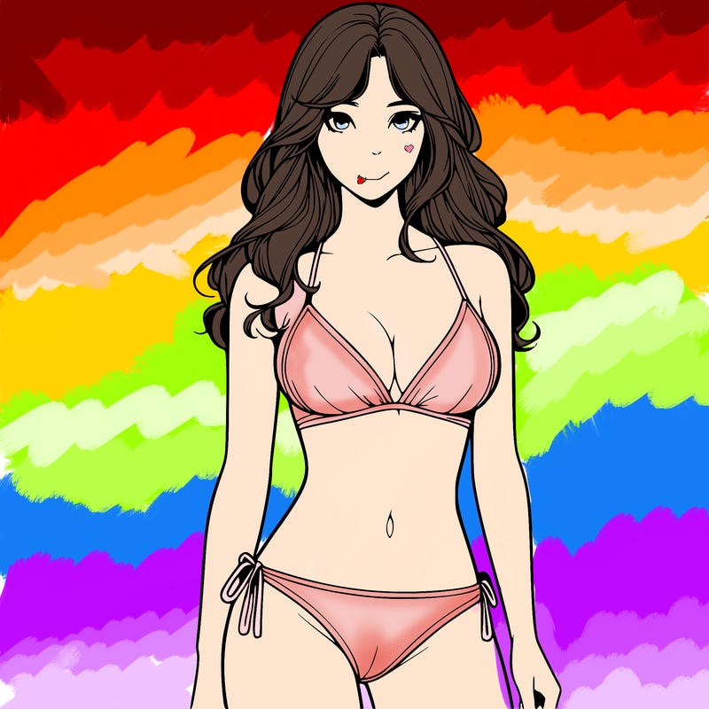 realistic girl with a revealing swimsuit