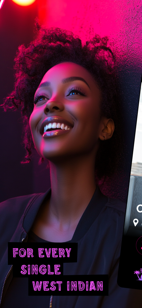 Smiling West Indian woman on the Caribe Match dating app