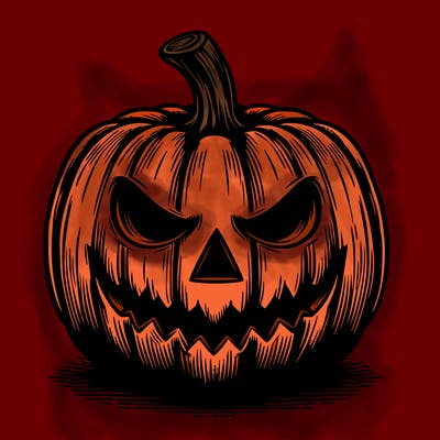 realistic scary halloween pumpkin