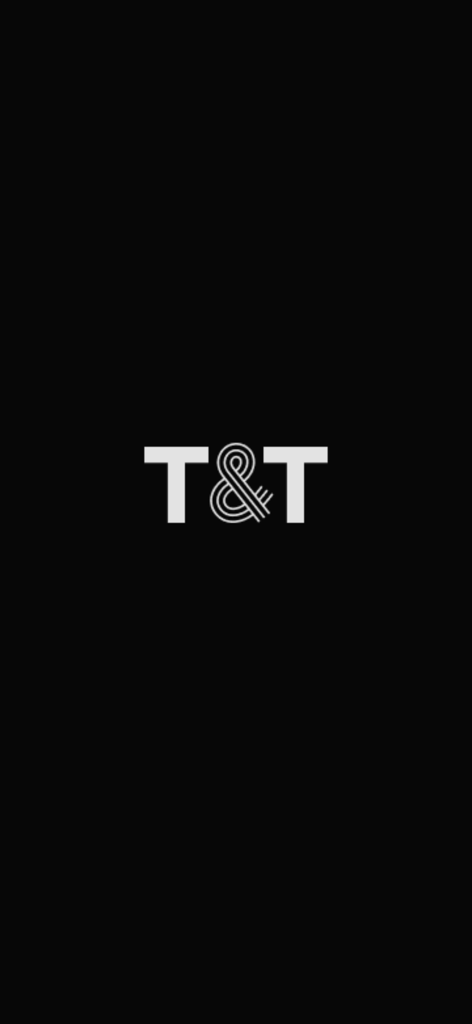 T&T - Minimalist logo of the T and T app on a black background