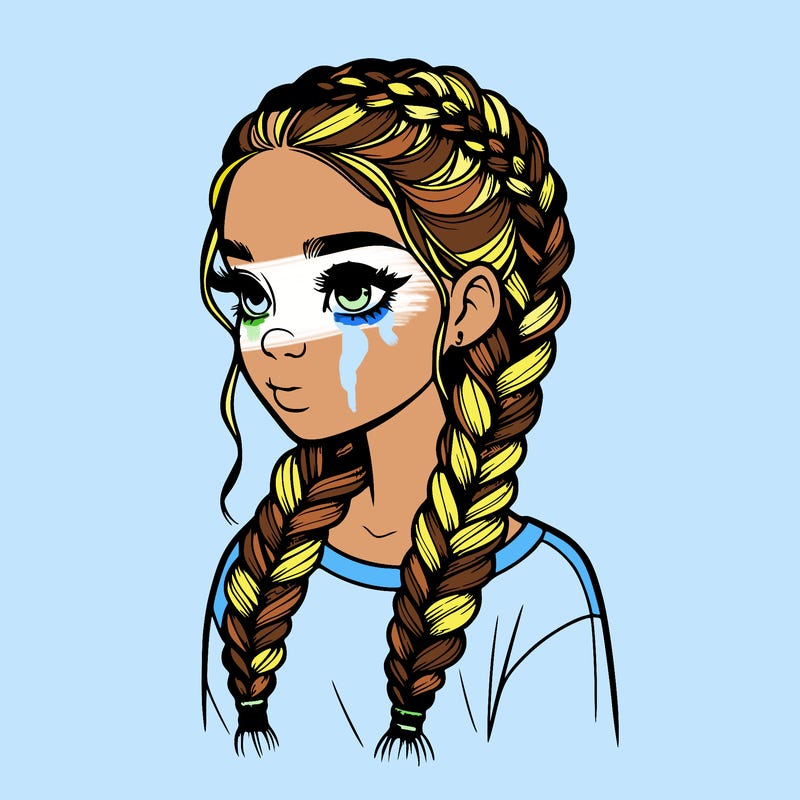 realistic girl with braids