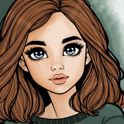 realistic girl whith cute eyes