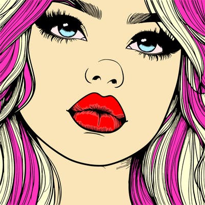 really realistic girl with lips