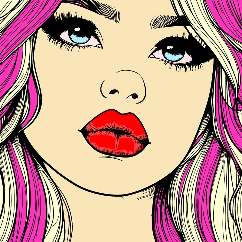 really realistic girl with lips