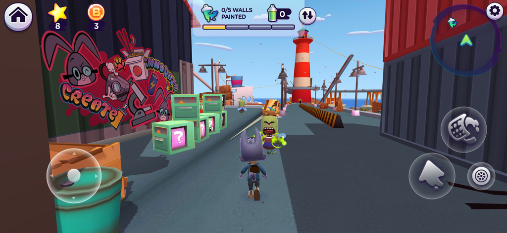 3D action platformer gameplay in the Word Tag learning app