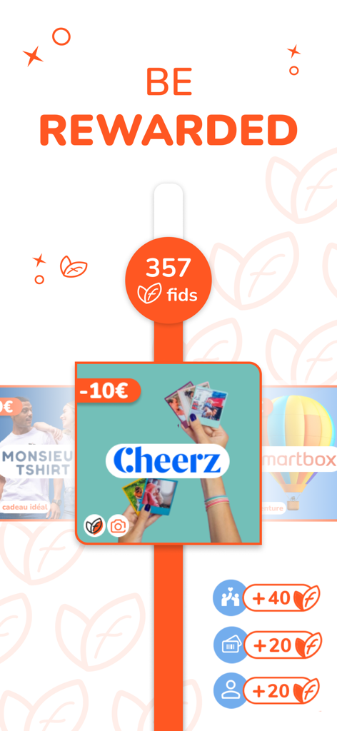 Interfaccia dell'app Fidme che mostra punti premio fedeltà e offerte di shopping