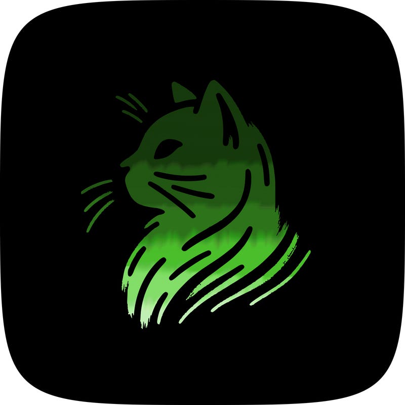 minimalist line art illustration of a cat's profile, white on black background, textured brush strokes, simple, elegant.