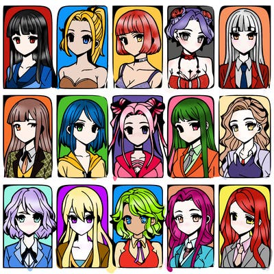 girls that look diffrent anime