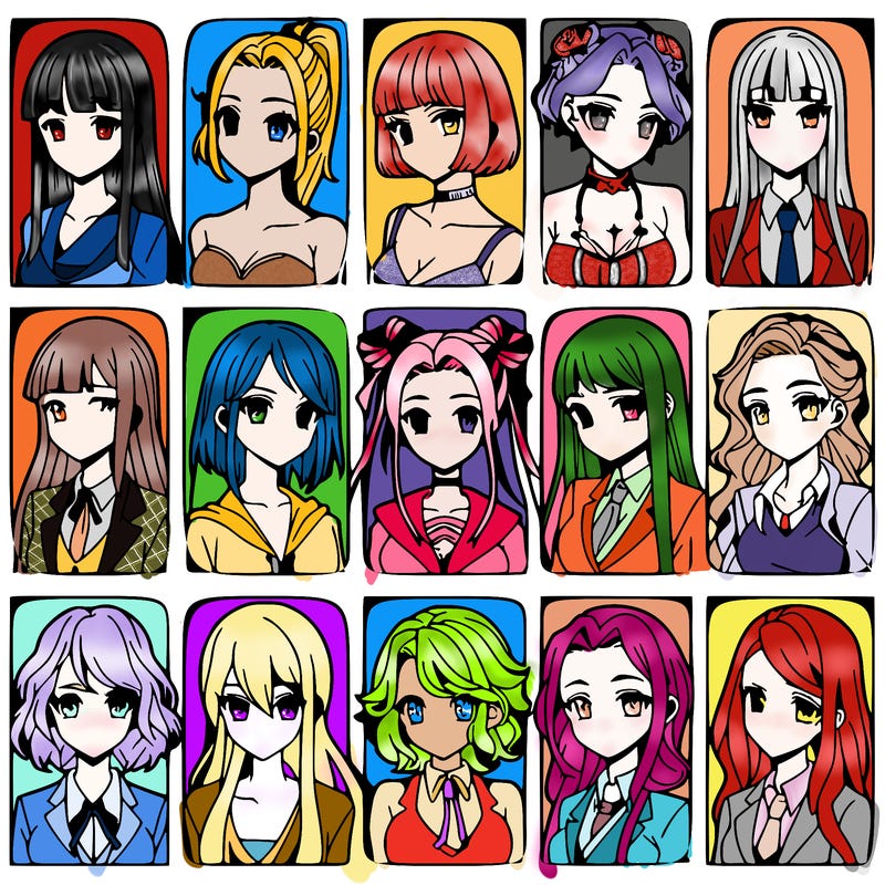 girls that look diffrent anime