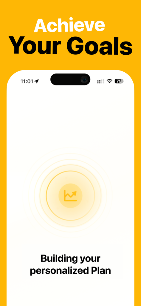 Steps Unlock app screen showing the process of building a personalized plan to achieve fitness and productivity goals