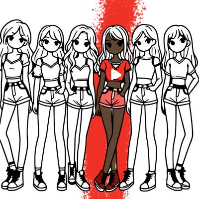 a group of girls wearing crop tops and shorts