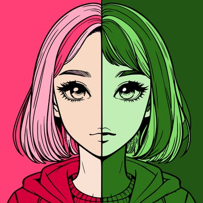 split realistic girl