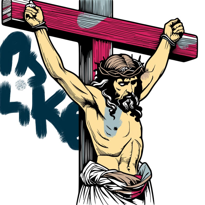 jesus realistic on the cross