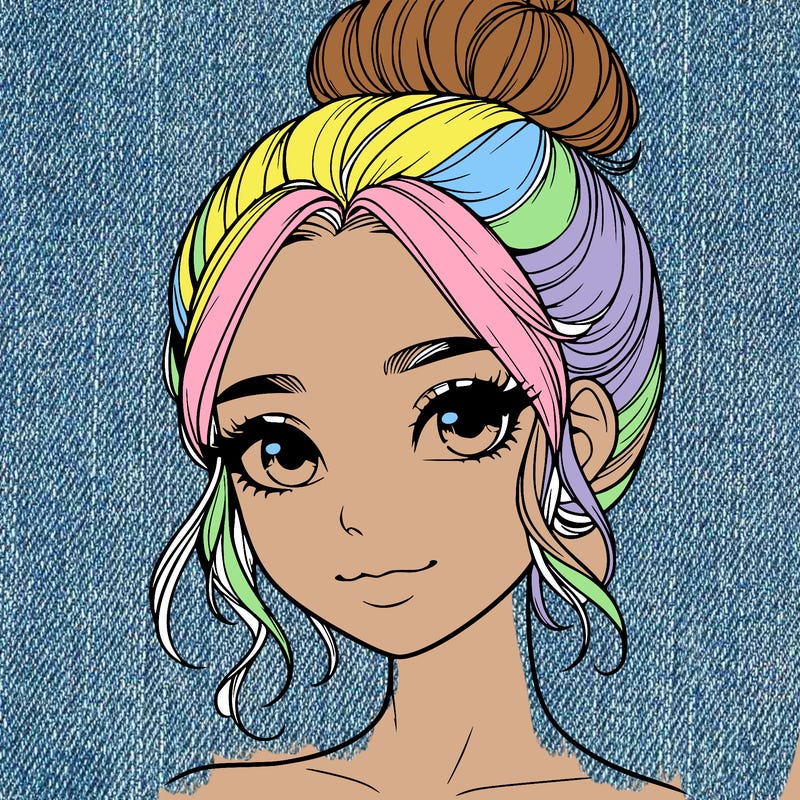 realistic pretty girl with hair in bun