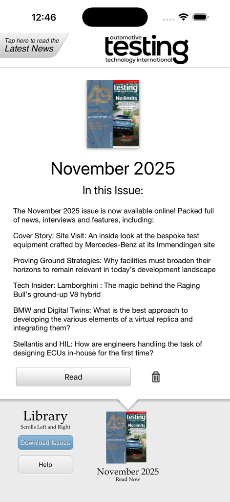 Automotive Testing Technology - Preview of the November 2025 issue articles in the Automotive Testing Technology app