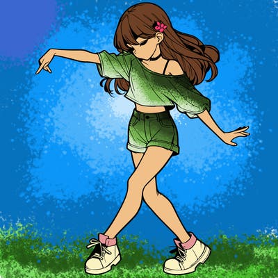 realistic girl danceing