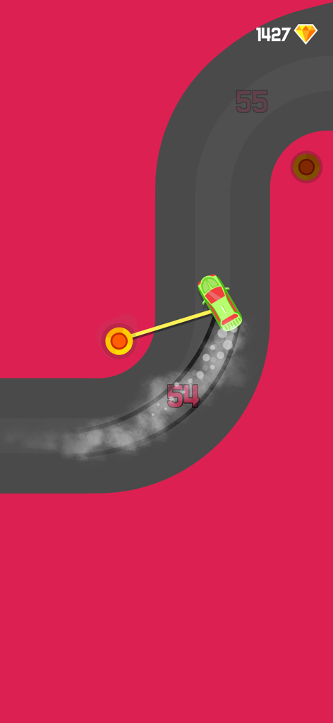 Un coche deportivo verde derrapando en una curva usando un gancho y la mecánica de "sling"