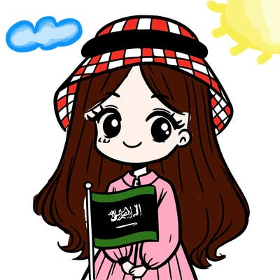a girl wearing the saudi flag