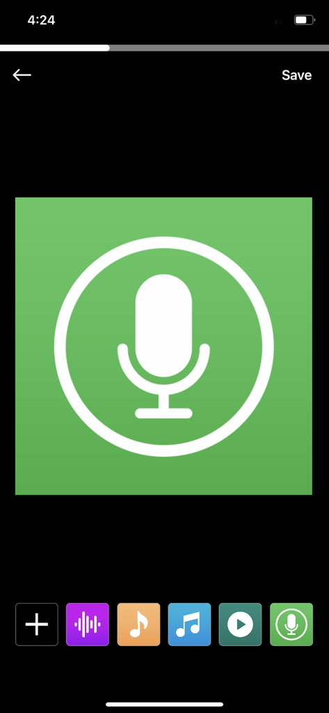 Interfaccia di registrazione vocale per creare stati audio per i social media