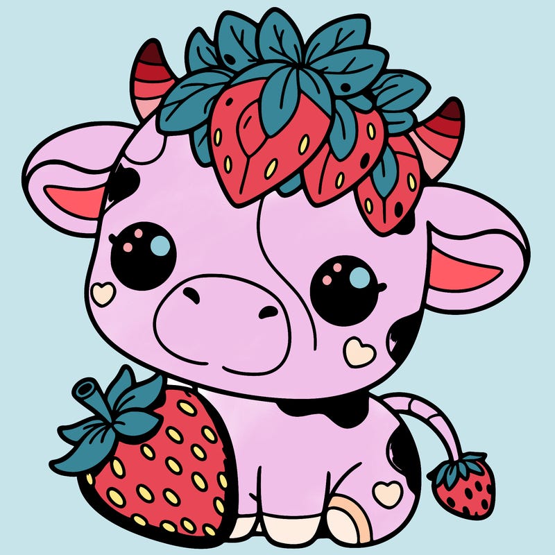 cute strawberry cow