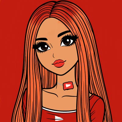 realistic girl with straight and long hair