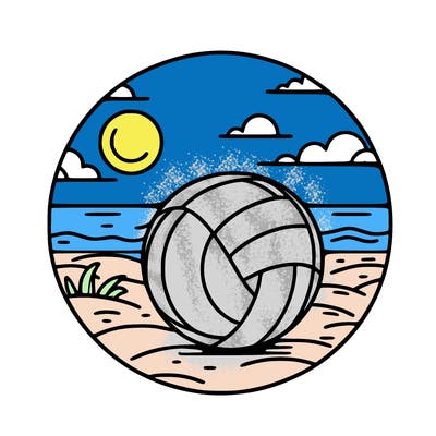 volleyball on a beach