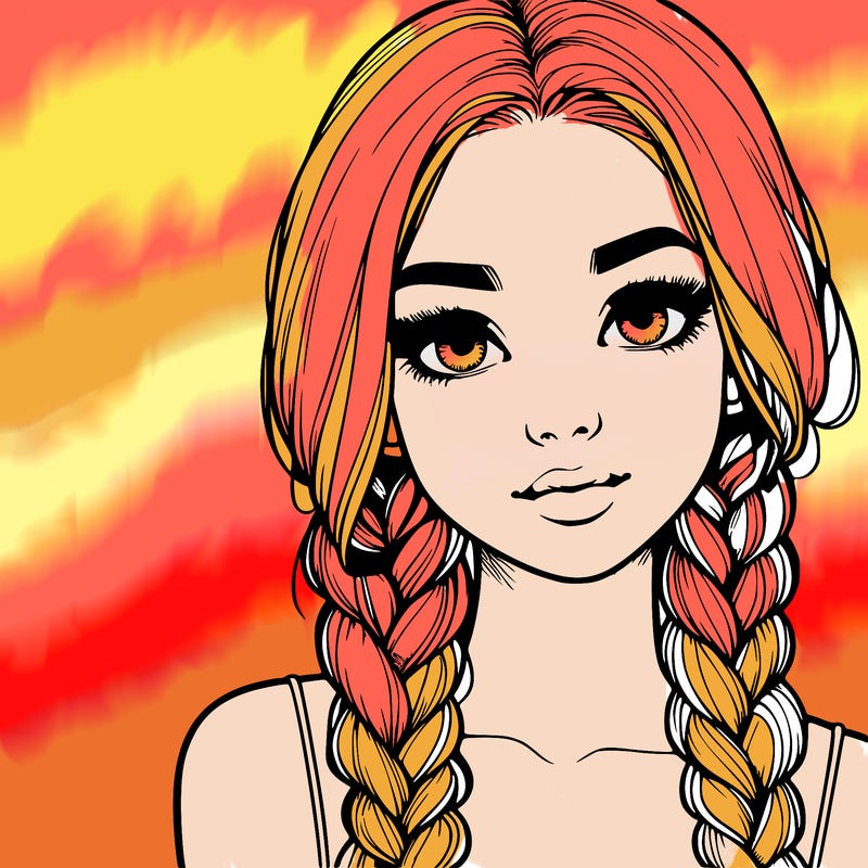 realistic girl with braids