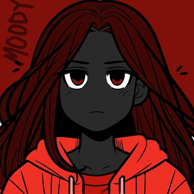 teenager not smiling long hair