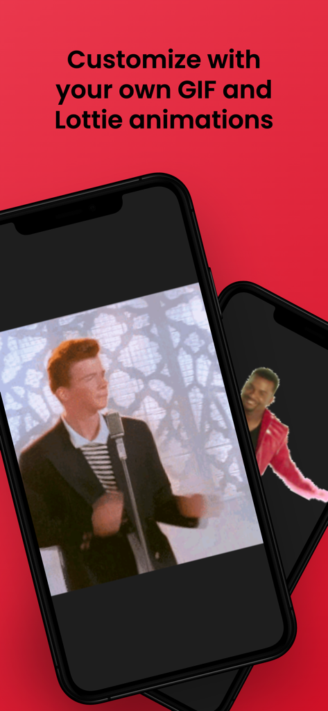 Vetro: Visual Metronome - Vetro app interface showing custom GIF and Lottie animations on iPhone