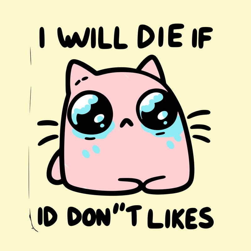 a cat that will die if we don’t get 10 likes