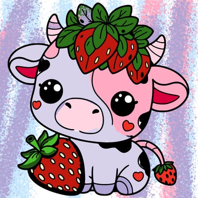 cute strawberry cow