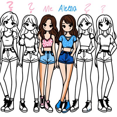 a group of girls wearing crop tops and shorts