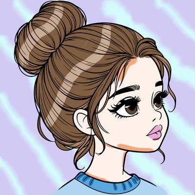 realistic girl with bun