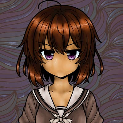 anime girl with bitter expression